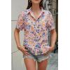 imageCicy Bell Womens Puff Short Sleeve Button Down Shirts Summer Casual Collared V Neck Blouse Linen Loose Fit Work TopsBlue Pink