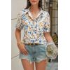imageCicy Bell Womens Puff Short Sleeve Button Down Shirts Summer Casual Collared V Neck Blouse Linen Loose Fit Work TopsBlue White
