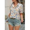 imageCicy Bell Womens Puff Short Sleeve Button Down Shirts Summer Casual Collared V Neck Blouse Linen Loose Fit Work TopsBlue White
