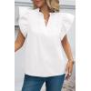 imageCicy Bell Womens Ruffle Cap Sleeve Blouses V Neck Dressy Casual Tops Summer Sleeveless Cotton Shirts White