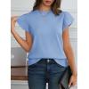 imageCicy Bell Womens Ruffle Sleeve Cropped Sweaters Tops Ribbed Knit Lightweight Crewneck Pullover Casual Trendy T Shirts BlousesSky Blue
