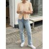 imageCicy Bell Womens Short Puff Sleeve Button Down Shirts Dressy Casual Blouses Summer Round Neck Cotton TopsLight Khaki
