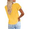 imageCicy Bell Womens Short Sleeve Shirts Crewneck Loose Casual Summer Basic Tees TopsPastel Yellow