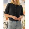 imageCicy Bell Womens Short Sleeve Sweater Cardigan Casual Button Down Lightweight Cropped Ribbed Knit TopsBlack
