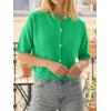 imageCicy Bell Womens Short Sleeve Sweater Cardigan Casual Button Down Lightweight Cropped Ribbed Knit TopsGreen
