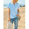 imageCicy Bell Womens Short Sleeve V Neck Blouses Dressy Casual Summer Loose Shirts Trendy Business Pleated TopsSky Blue