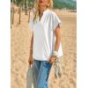 imageCicy Bell Womens Short Sleeve V Neck Blouses Dressy Casual Summer Loose Shirts Trendy Business Pleated TopsWhite