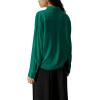 imageCicy Bell Womens Silk Button Down Shirts Long Sleeve Dressy Work Casual Twist Front Satin Blouse TopsDeep Green