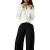 imageCicy Bell Womens Silk Button Down Shirts Long Sleeve Dressy Work Casual Twist Front Satin Blouse TopsWhite