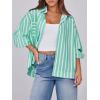 imageCicy Bell Womens Striped Button Down Shirts 2024 Fall Fashion Puff Long Sleeve Loose Fitting Work Tops Light Green