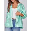 imageCicy Bell Womens Striped Button Down Shirts 2024 Fall Fashion Puff Long Sleeve Loose Fitting Work Tops Light Green