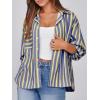 imageCicy Bell Womens Striped Button Down Shirts 2024 Fall Fashion Puff Long Sleeve Loose Fitting Work Tops Yellow