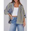 imageCicy Bell Womens Striped Button Down Shirts 2024 Fall Fashion Puff Long Sleeve Loose Fitting Work Tops Yellow