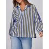 imageCicy Bell Womens Striped Button Down Shirts 2024 Fall Fashion Puff Long Sleeve Loose Fitting Work Tops Yellow