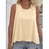 imageCicy Bell Womens Summer Flowy Tank Tops Sleeveless Crew Neck Trendy Casual Shirts Loose Fit Swing TeesBeige