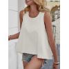 imageCicy Bell Womens Summer Flowy Tank Tops Sleeveless Crew Neck Trendy Casual Shirts Loose Fit Swing TeesWhite
