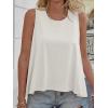 imageCicy Bell Womens Summer Flowy Tank Tops Sleeveless Crew Neck Trendy Casual Shirts Loose Fit Swing TeesWhite