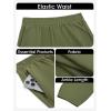imageCicy Bell Womens Summer High Waisted Baggy Pants Casual Cotton Harem Capris Slacks with PocketsArmy Green