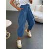 imageCicy Bell Womens Summer High Waisted Baggy Pants Casual Cotton Harem Capris Slacks with PocketsBluish Grey