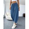 imageCicy Bell Womens Summer High Waisted Baggy Pants Casual Cotton Harem Capris Slacks with PocketsBluish Grey