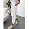 imageCicy Bell Womens Summer High Waisted Baggy Pants Casual Cotton Harem Capris Slacks with PocketsWhite