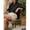 imageCicy Bell Womens Summer Oversized Button Down Shirts Half Sleeve V Neck Business Casual High Low Tops Loose Fit BlousesBlack