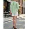 imageCicy Bell Womens Summer Oversized Button Down Shirts Half Sleeve V Neck Business Casual High Low Tops Loose Fit BlousesLight Green