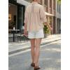 imageCicy Bell Womens Summer Oversized Button Down Shirts Half Sleeve V Neck Business Casual High Low Tops Loose Fit BlousesLight Khaki