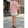 imageCicy Bell Womens Summer Oversized Button Down Shirts Half Sleeve V Neck Business Casual High Low Tops Loose Fit BlousesPink