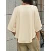 imageCicy Bell Womens Summer Oversized Tshirts Crew Neck Half Sleeve Casual Tops Flowy Irregular Hem TeesBeige