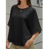 imageCicy Bell Womens Summer Oversized Tshirts Crew Neck Half Sleeve Casual Tops Flowy Irregular Hem TeesBlack