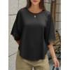 imageCicy Bell Womens Summer Oversized Tshirts Crew Neck Half Sleeve Casual Tops Flowy Irregular Hem TeesBlack