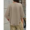 imageCicy Bell Womens Summer Oversized Tshirts Crew Neck Half Sleeve Casual Tops Flowy Irregular Hem TeesKhaki