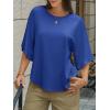 imageCicy Bell Womens Summer Oversized Tshirts Crew Neck Half Sleeve Casual Tops Flowy Irregular Hem TeesNavy