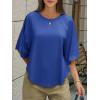 imageCicy Bell Womens Summer Oversized Tshirts Crew Neck Half Sleeve Casual Tops Flowy Irregular Hem TeesNavy