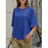 imageCicy Bell Womens Summer Oversized Tshirts Crew Neck Half Sleeve Casual Tops Flowy Irregular Hem TeesNavy