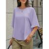 imageCicy Bell Womens Summer Oversized Tshirts Crew Neck Half Sleeve Casual Tops Flowy Irregular Hem TeesPurple