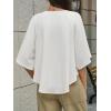 imageCicy Bell Womens Summer Oversized Tshirts Crew Neck Half Sleeve Casual Tops Flowy Irregular Hem TeesWhite