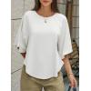 imageCicy Bell Womens Summer Oversized Tshirts Crew Neck Half Sleeve Casual Tops Flowy Irregular Hem TeesWhite