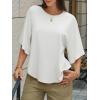 imageCicy Bell Womens Summer Oversized Tshirts Crew Neck Half Sleeve Casual Tops Flowy Irregular Hem TeesWhite