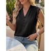 imageCicy Bell Womens Summer Silk Satin Tank Tops Lace Cap Sleeve V Neck Casual Dressy Shirt Loose Fit Button Work BlouseBlack