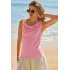 imageCicy Bell Womens Summer Tank Tops Sleeveless Stretchy Ruched Shirts Going Out Y2k Tops with Starfish Metal Button Pink
