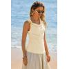 imageCicy Bell Womens Summer Tank Tops Sleeveless Stretchy Ruched Shirts Going Out Y2k Tops with Starfish Metal ButtonBeige