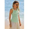 imageCicy Bell Womens Summer Tank Tops Sleeveless Stretchy Ruched Shirts Going Out Y2k Tops with Starfish Metal ButtonPea Green