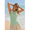 imageCicy Bell Womens Summer Tank Tops Sleeveless Stretchy Ruched Shirts Going Out Y2k Tops with Starfish Metal ButtonPea Green