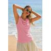 imageCicy Bell Womens Summer Tank Tops Sleeveless Stretchy Ruched Shirts Going Out Y2k Tops with Starfish Metal ButtonPink