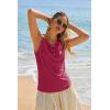 imageCicy Bell Womens Summer Tank Tops Sleeveless Stretchy Ruched Shirts Going Out Y2k Tops with Starfish Metal ButtonViolet