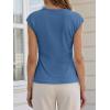 imageCicy Bell Womens Summer V Neck Wrap Tank Tops Casual Dressy Ruched Vest Tops Slim Fit Work Metal Buckle Sleeveless ShirtsBluish Gray