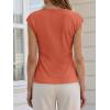 imageCicy Bell Womens Summer V Neck Wrap Tank Tops Casual Dressy Ruched Vest Tops Slim Fit Work Metal Buckle Sleeveless ShirtsGrayish Orange
