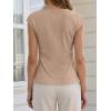 imageCicy Bell Womens Summer V Neck Wrap Tank Tops Casual Dressy Ruched Vest Tops Slim Fit Work Metal Buckle Sleeveless ShirtsKhaki